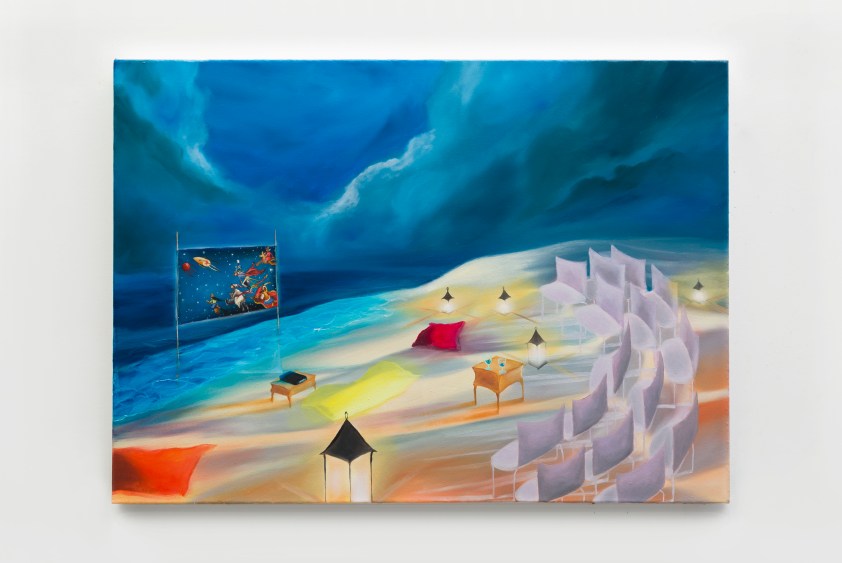 Catch Them If You Can - Island Early Evening Cinema - Разве за ними угонишься - Oil on canvas - 70x50cm - 2016